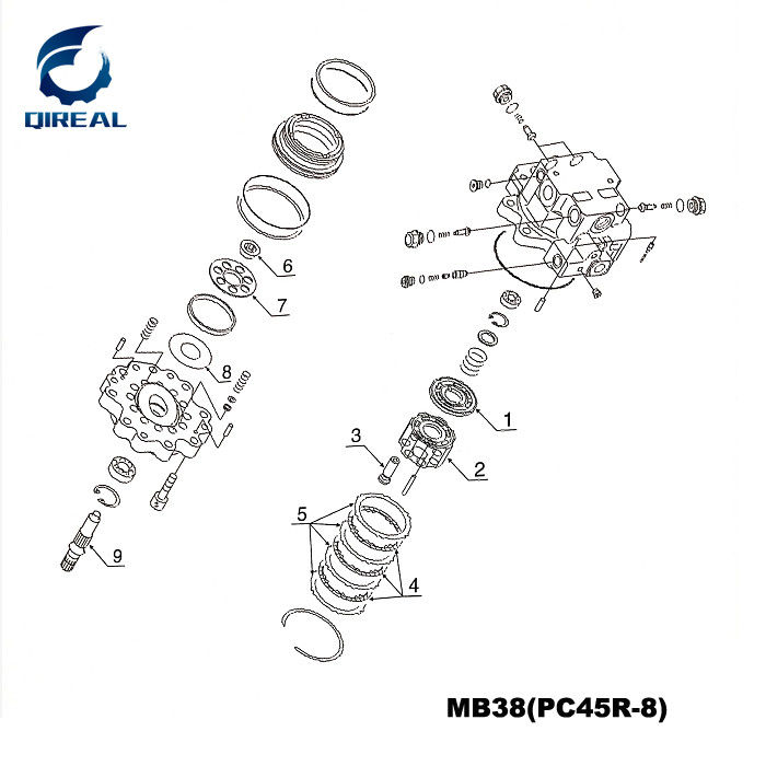 Hydraulic Swing Motor Parts MB35 For YC35-6 Excavator